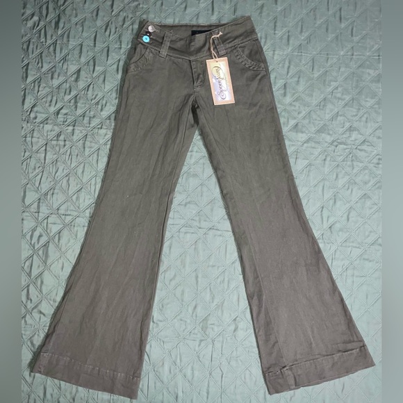 SPOON JEANS Extended-Tab Twill Flare Pants, Size 1/32 Inseam, NWT - Picture 4 of 14